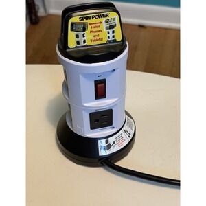 New Spin Power by Bell Howell Surge Protector Charging Station 4 Outlets / 6 USB